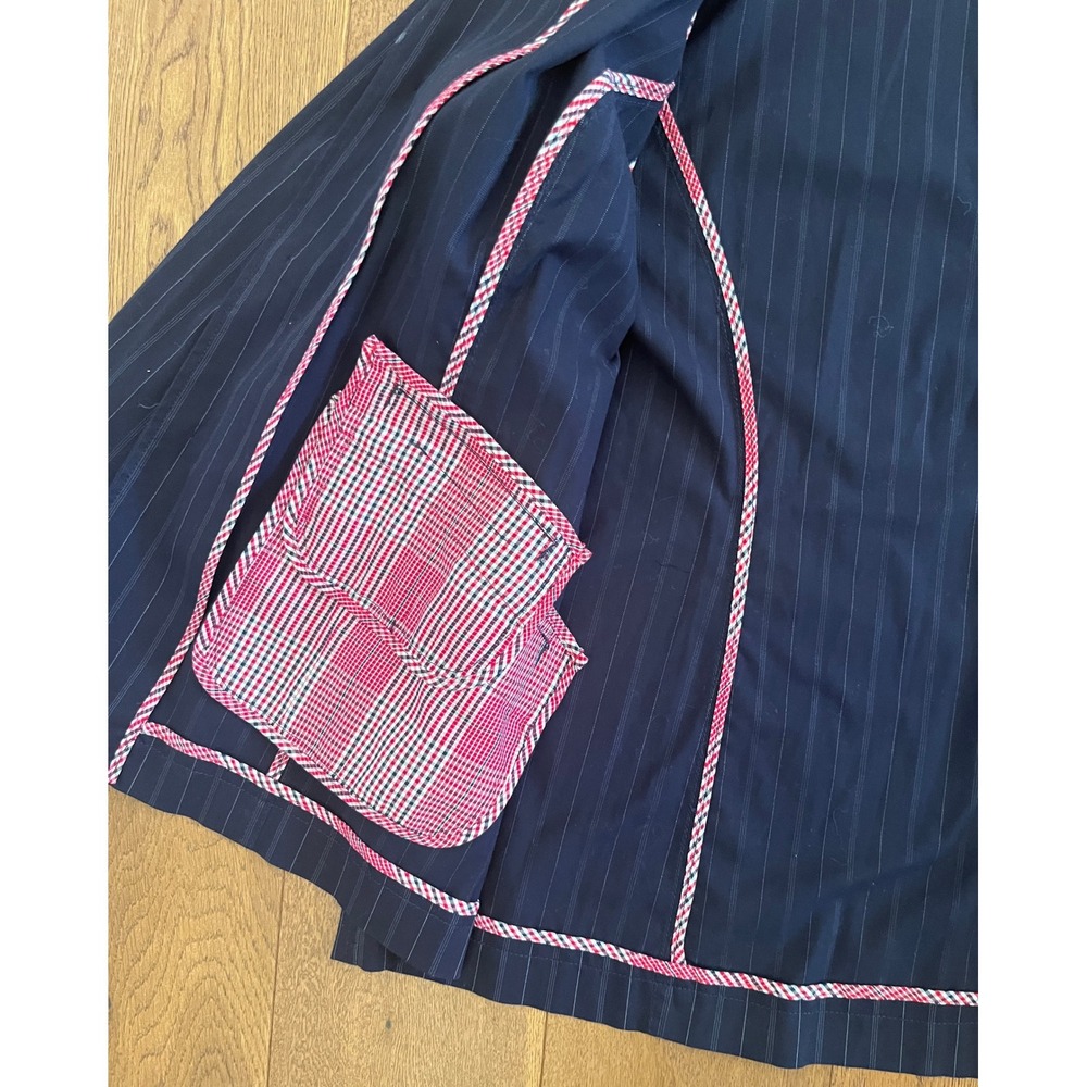Tommy Hilfiger Blazer Womens 24 Navy Excellent Pinstripe Cotton Stretch Y2K - Picture 10 of 13